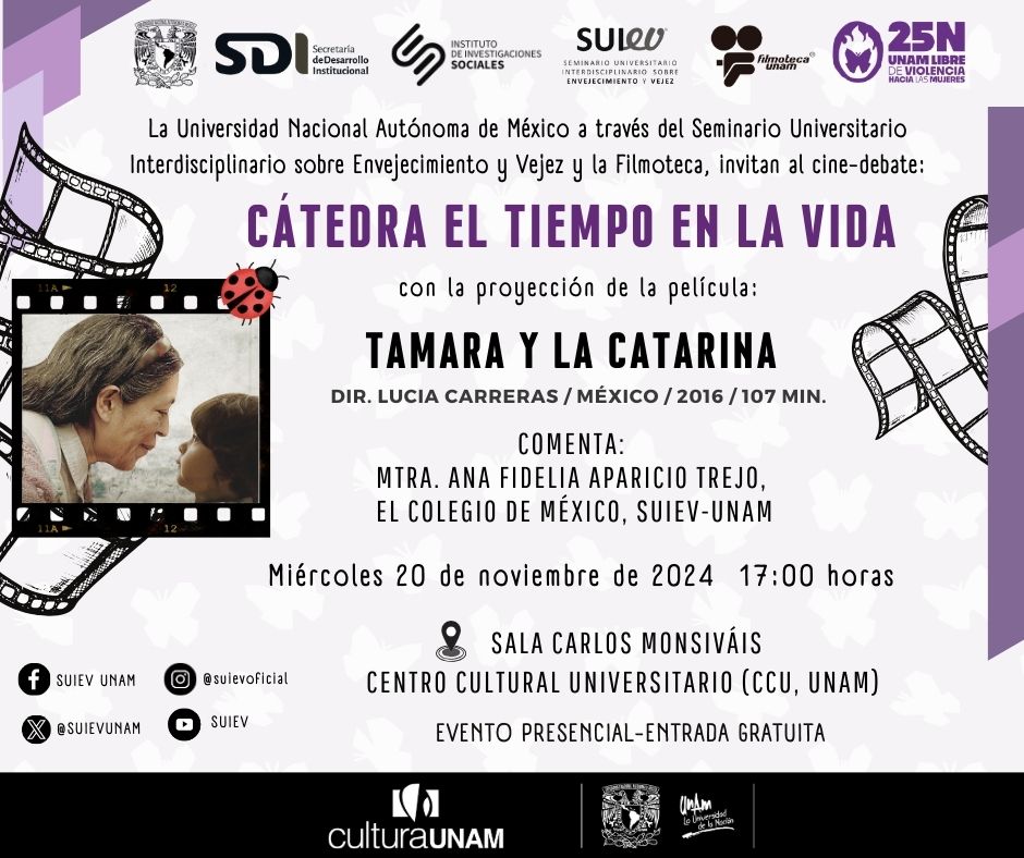 20 de noviembre. Cine-debate de la Cátedra El Tiempo en la Vida de la película 